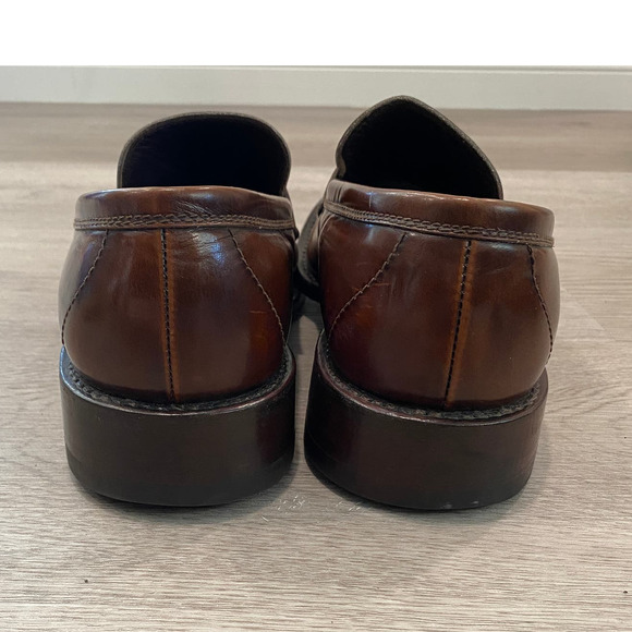 Prada Brown Leather Slip On Penny Loafers Men's 10.5 - Picture 4 of 9